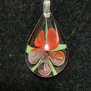 Beautiful glass blown pendant.